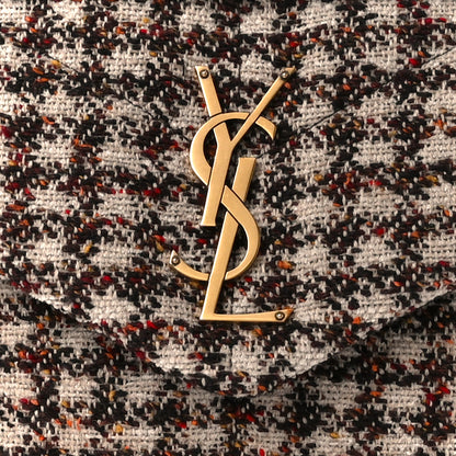 Saint Laurent Tweed Matelasse Medium Loulou Monogram Chain Satchel Beige Multicolor 9 of 11