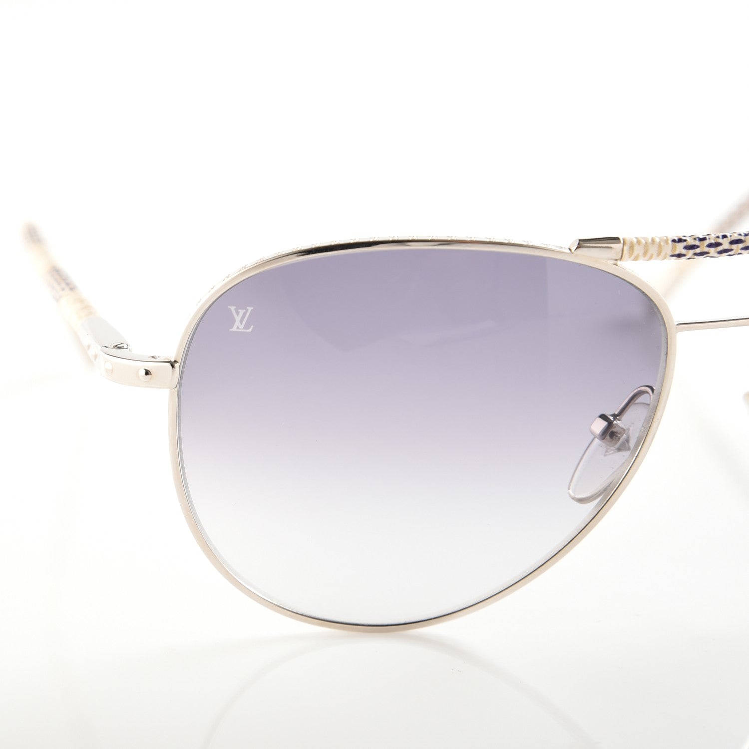 Louis Vuitton Damier Azur Conspiration Pilote Aviator Sunglasses Z0203U 7 of 8