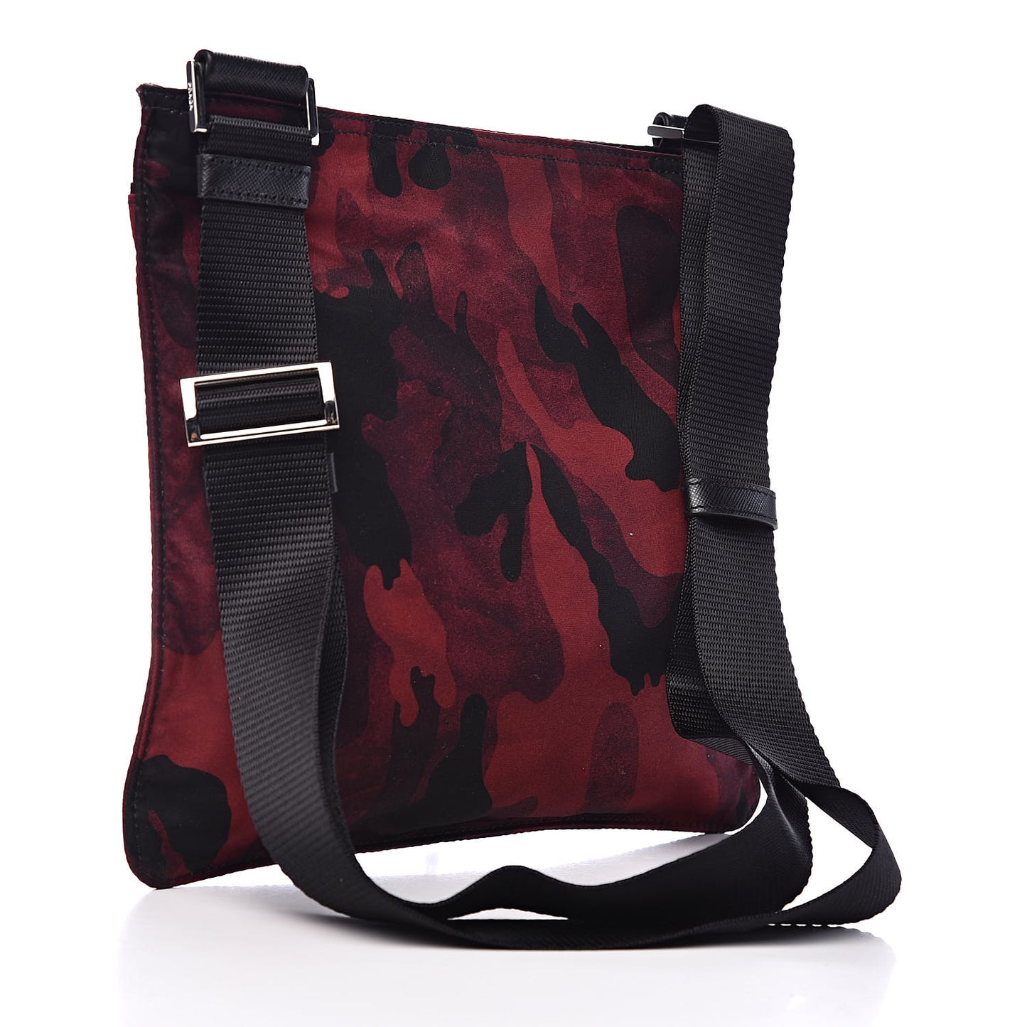 Tessuto Nylon Camouflage Print Flat Messenger Bag Bordeaux