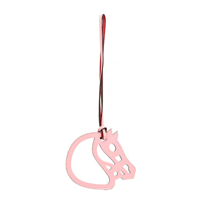 Hermes Swift Paddock Cheval Horse Bag Charm Rose Sakura Vermillion 1 of 4