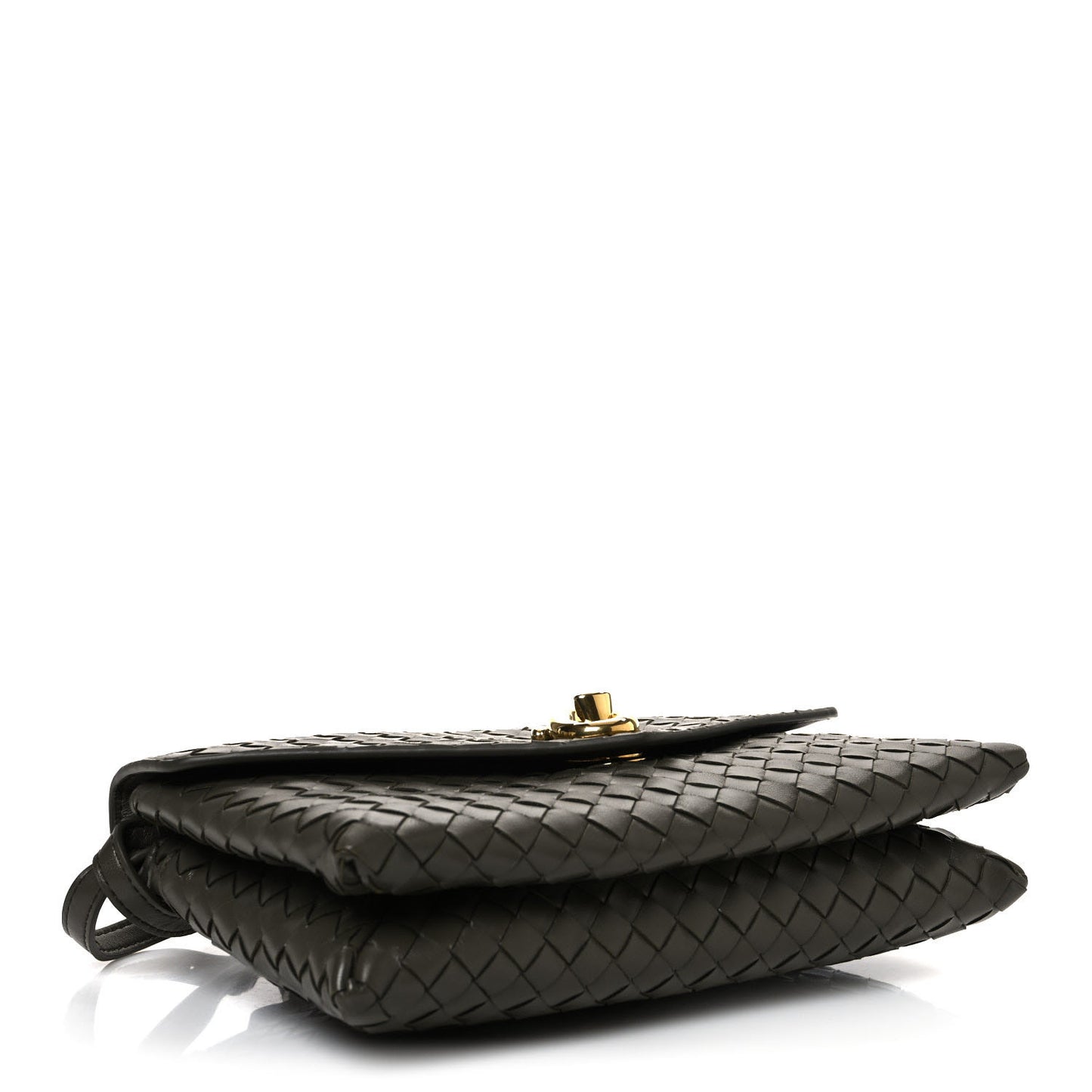 Nappa Intrecciato Knot Lock Top Handle Crossbody Bag Cypress