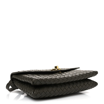 Bottega Veneta Nappa Intrecciato Knot Lock Top Handle Crossbody Bag Cypress 4 of 12