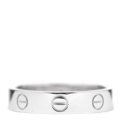 Cartier 18K White Gold Diamond 4mm LOVE Wedding Band Ring 51 5.75 3 of 5
