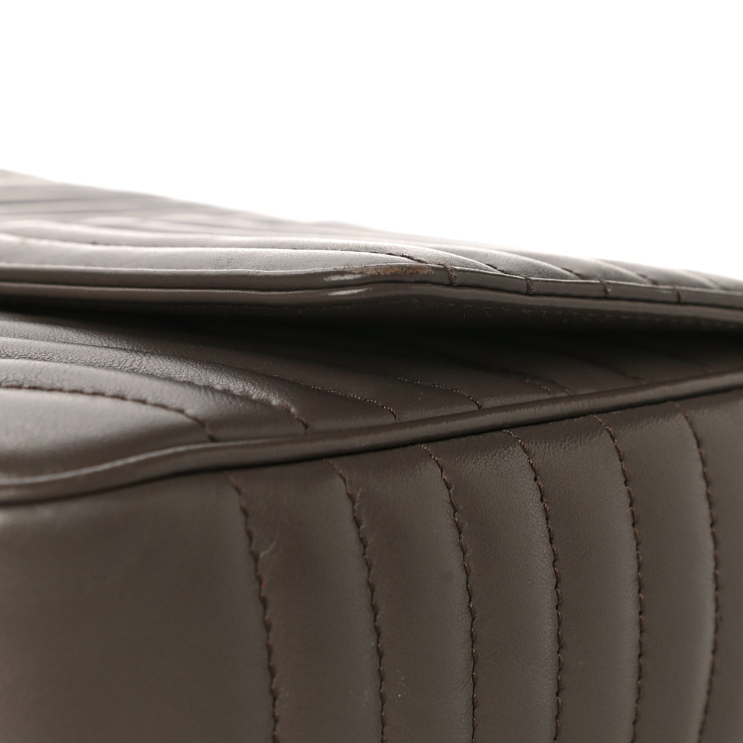 Soft Calfskin Impunture Diagramme Large Chain Flap Shoulder Bag Bambu
