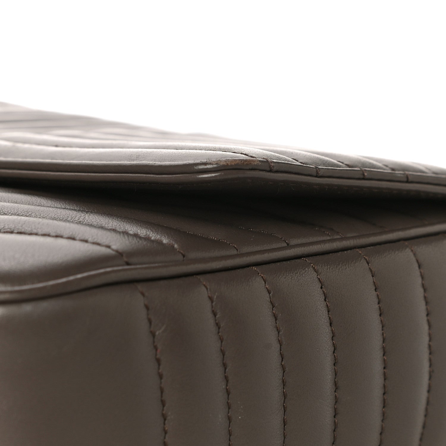 Prada Soft Calfskin Impunture Diagramme Large Chain Flap Shoulder Bag Bambu 19 of 19