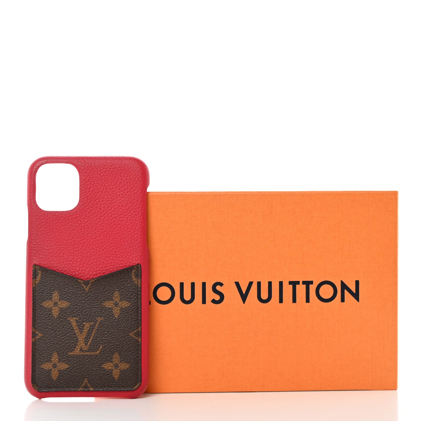 Calfskin Monogram iPhone 11 Pro Max Bumper Scarlet