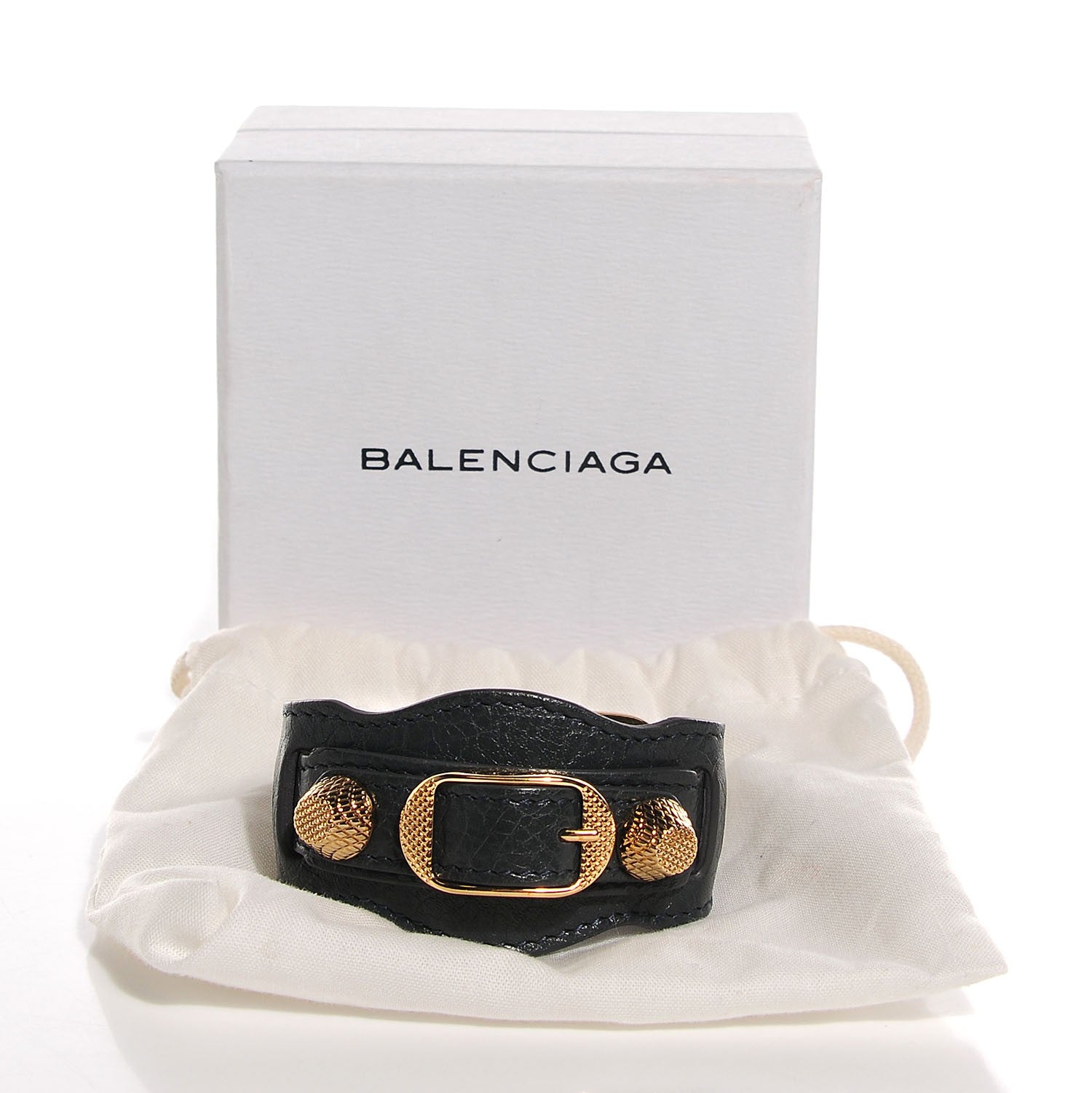Balenciaga Agneau Arena Giant Gold Bracelet Small Anthracite 4 of 7