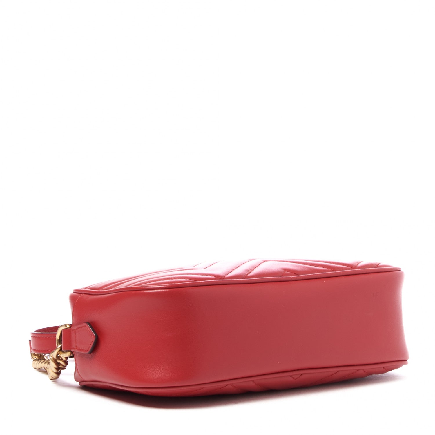 Gucci Calfskin Matelasse Small GG Marmont Chain Shoulder Bag Hibiscus Red 3 of 8