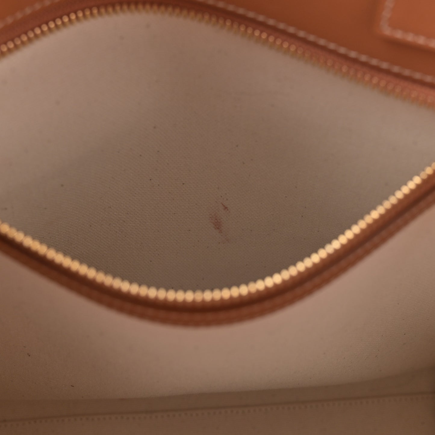 Canvas Calfskin Logo Print Small Vertical Cabas Natural Tan