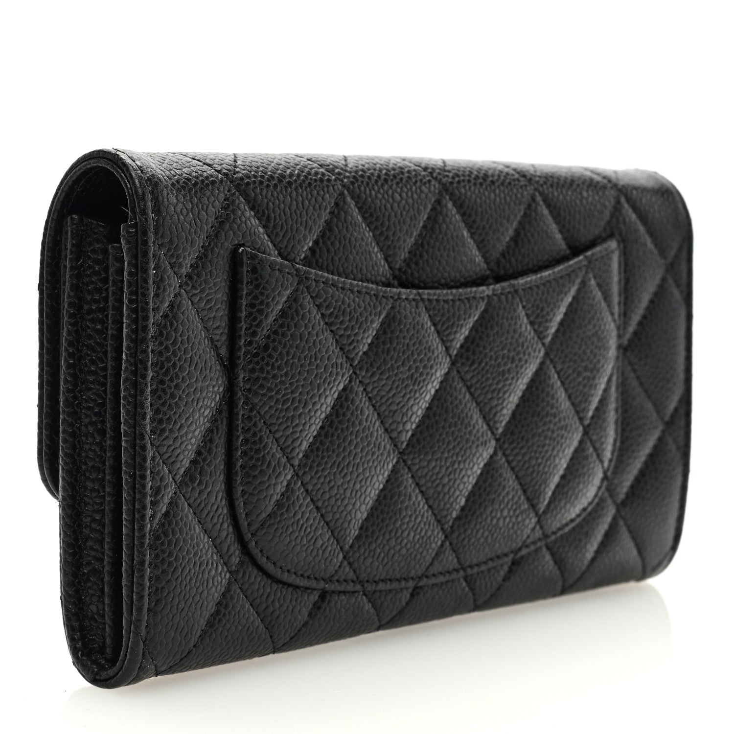 Chanel Caviar Quilted Long Flap Wallet Black 3 of 7