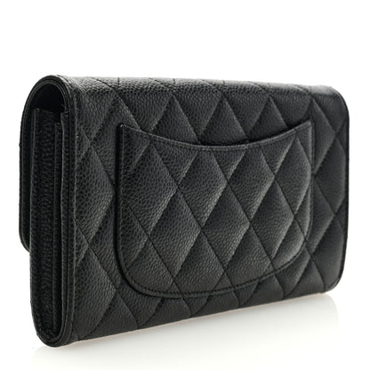 Chanel Caviar Quilted Long Flap Wallet Black 3 of 7