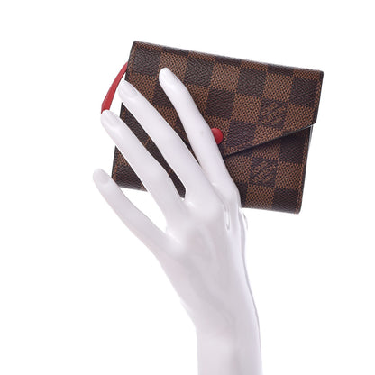 Louis Vuitton Damier Ebene Victorine Wallet Red 2 of 9