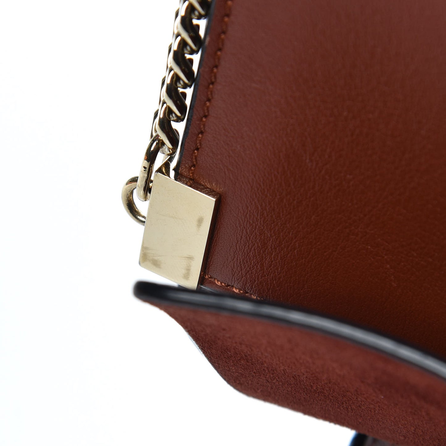 Suede Calfskin Small Faye Shoulder Bag Saffron Red