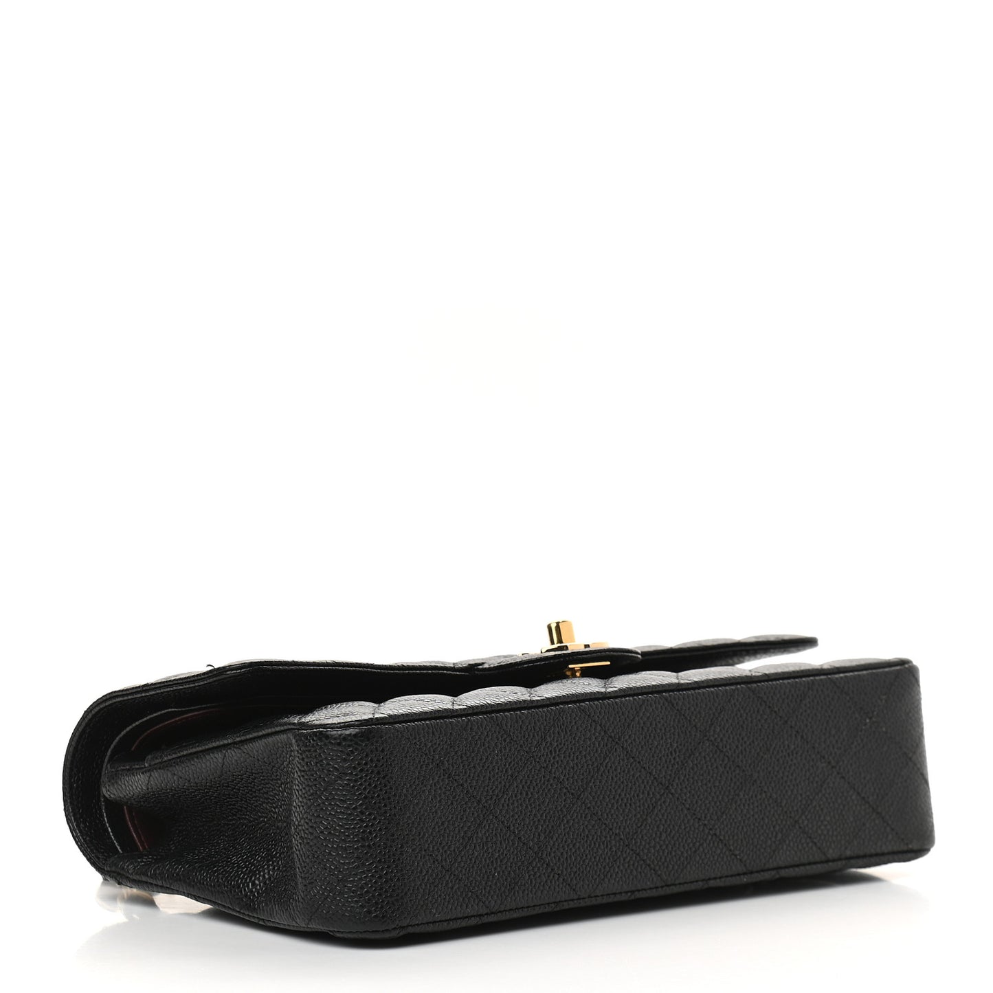 Caviar Quilted Medium Double Flap Black