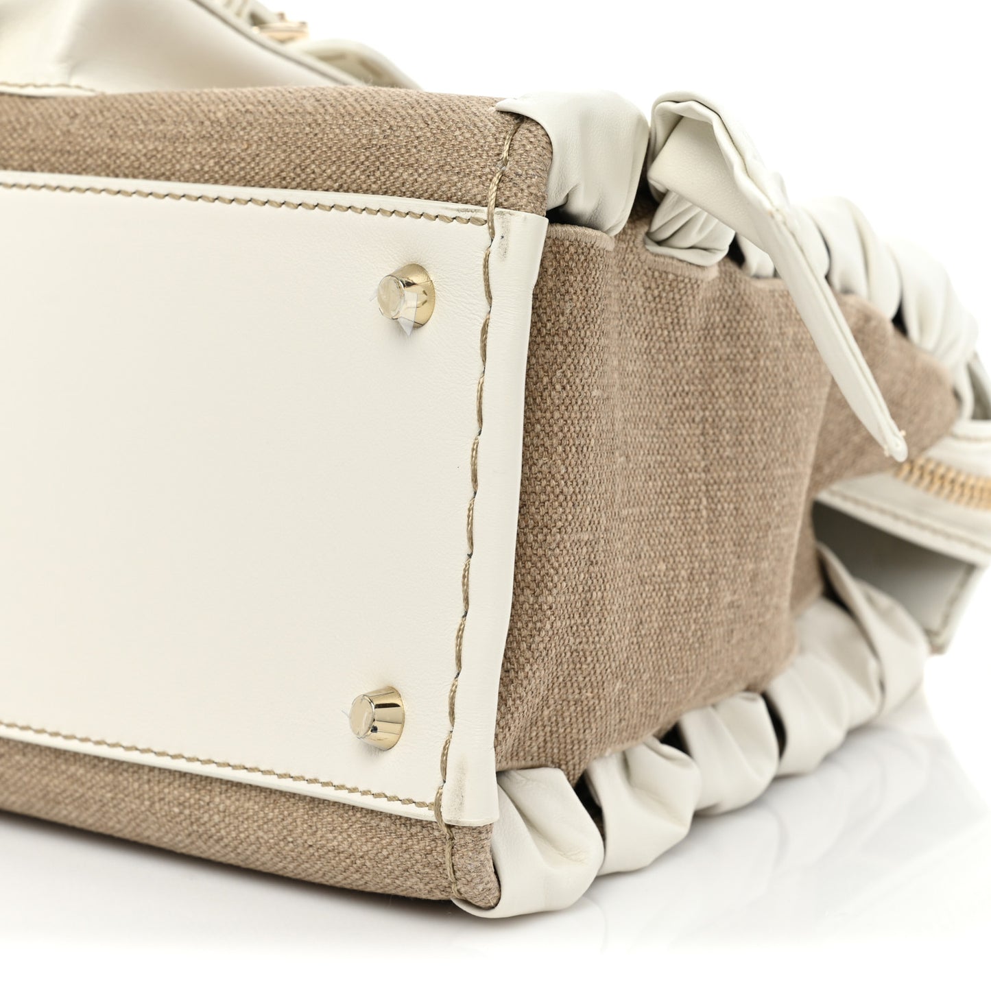 Calfskin Linen Medium Edith White