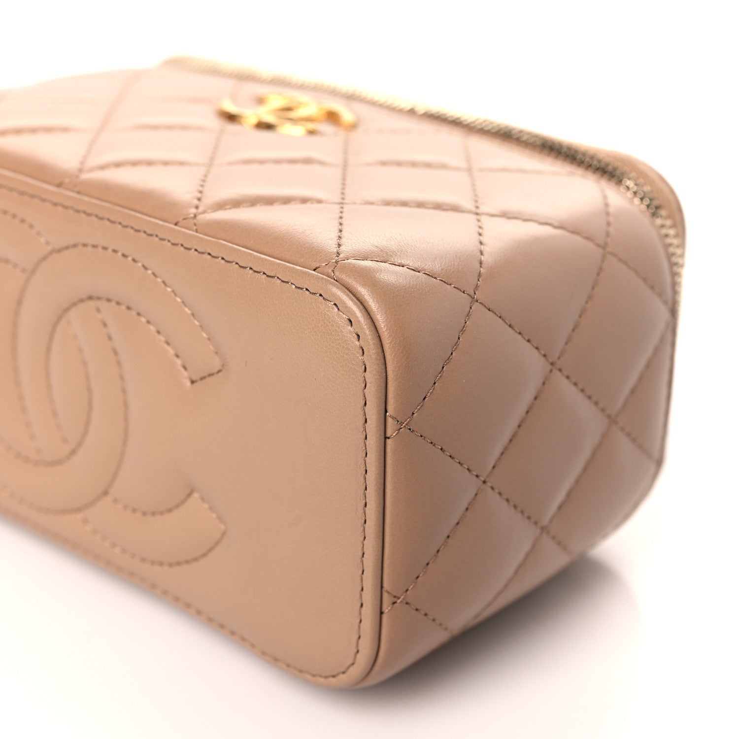 Chanel Lambskin Quilted Small Pillow Crush Vanity Case With Chain Beige 9 of 9