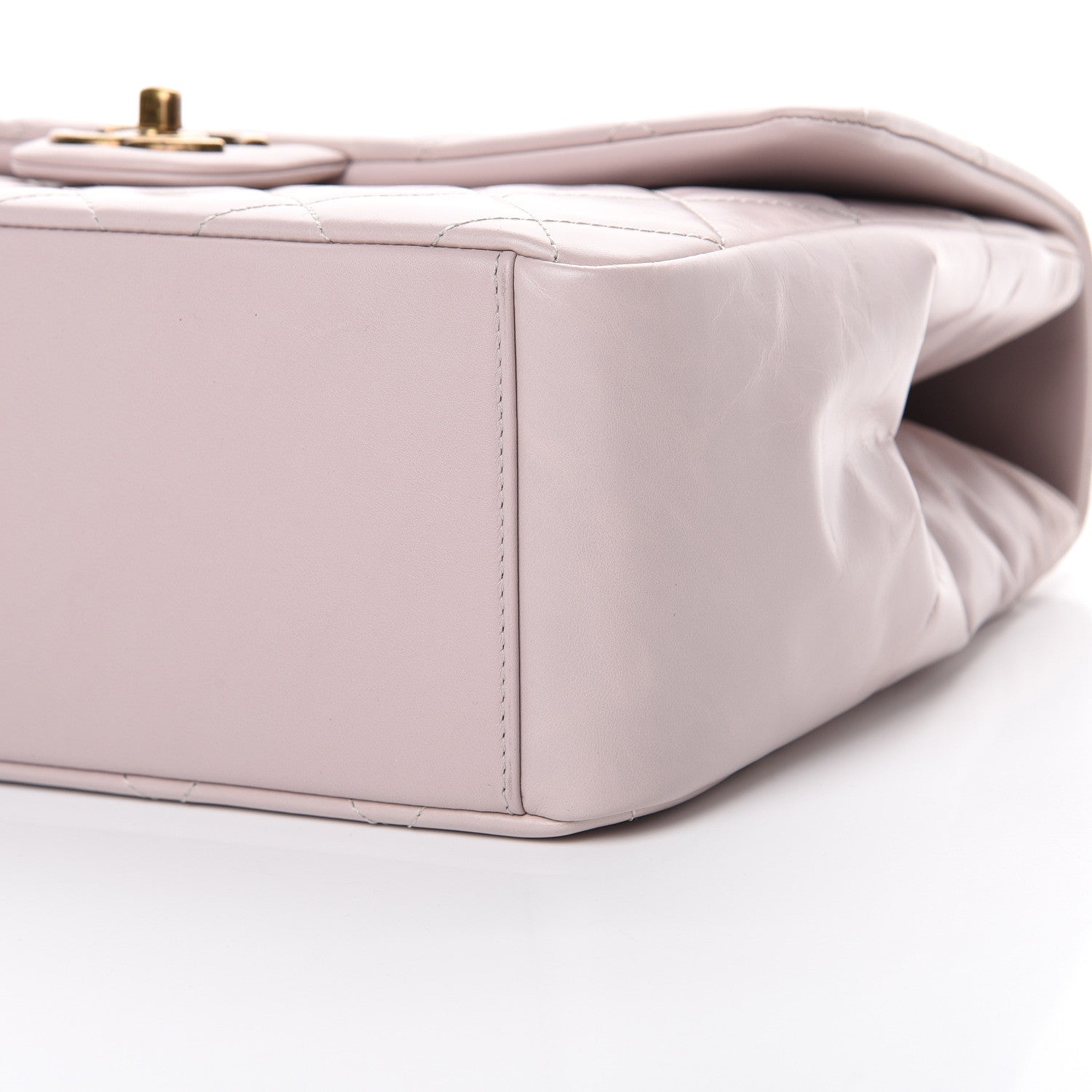 Chanel Calfskin Quilted Large Gold Bar Top Handle Flap Light Pink 9 of 12