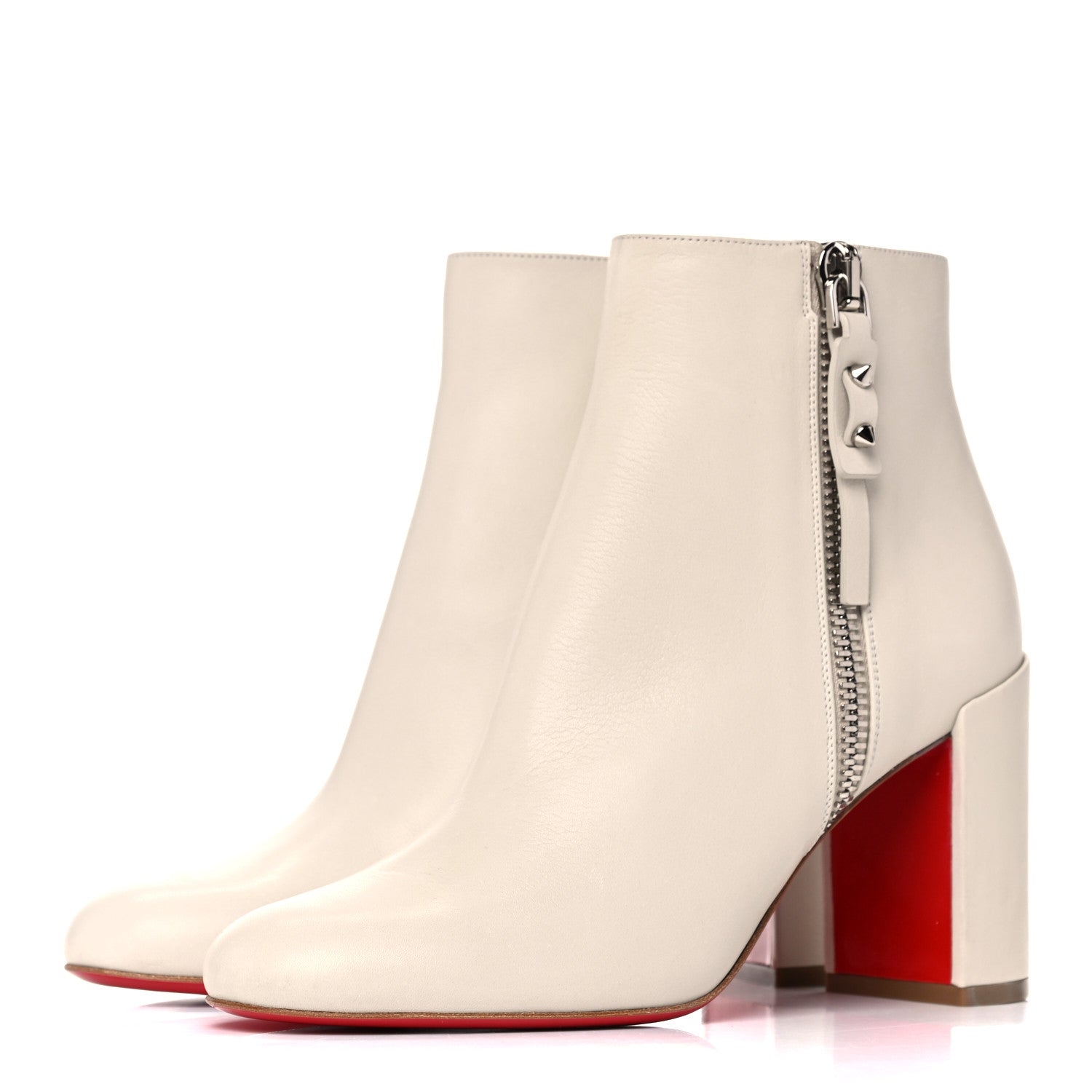 Christian Louboutin Calfskin Ziptotal 85 Ankle Boots 36.5 White 3 of 13