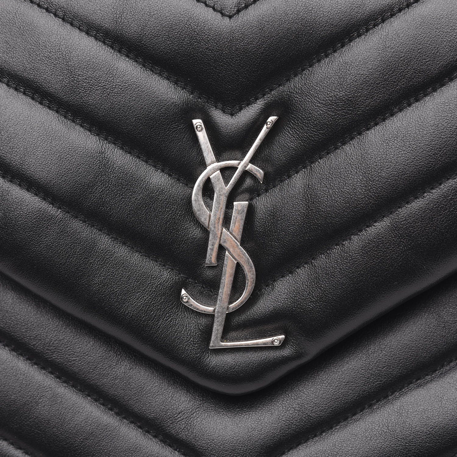 Saint Laurent Calfskin Y Quilted Monogram Medium Loulou Chain Satchel Black 8 of 10
