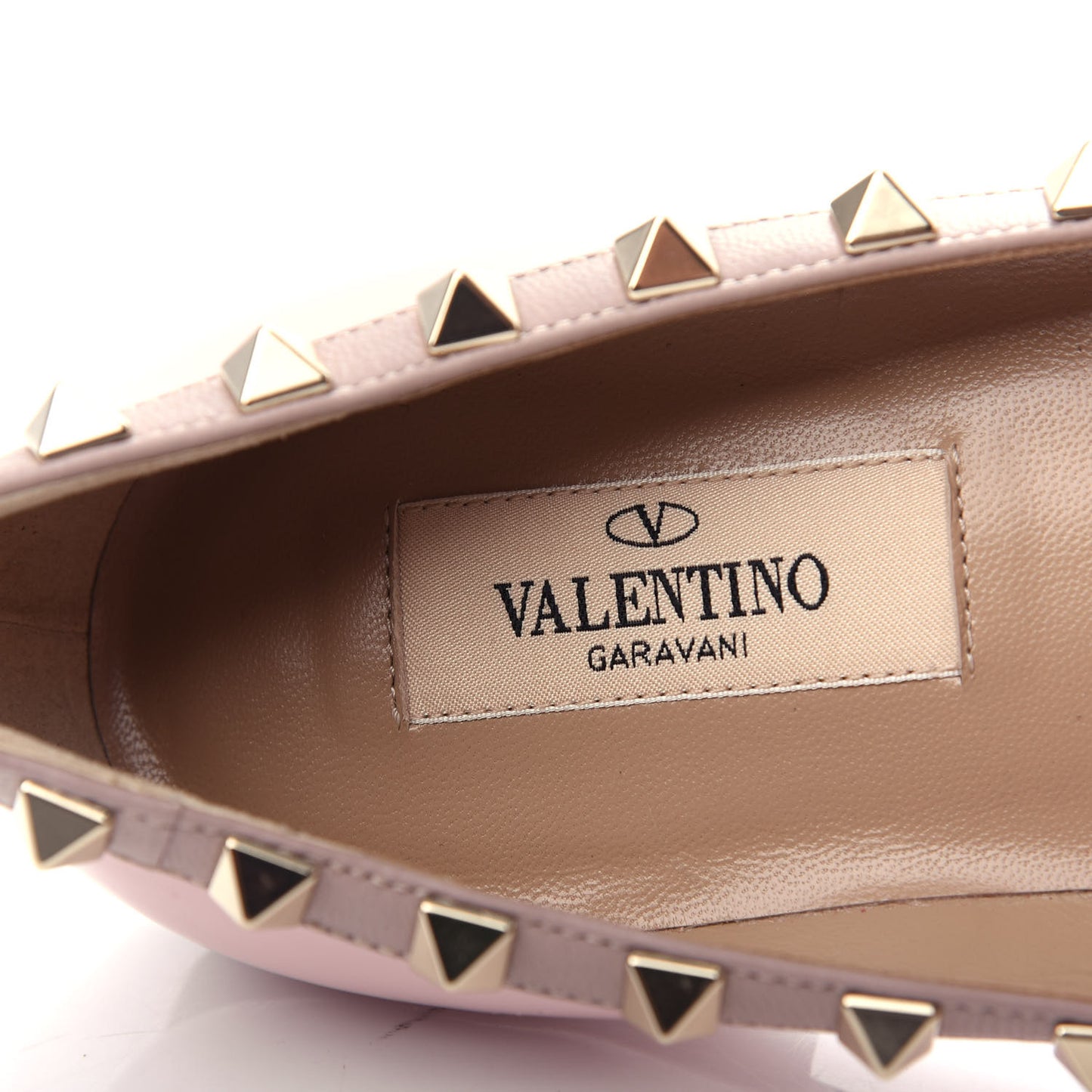 Patent Rockstud Ballerina Flats 35.5 Water Rose Poudre
