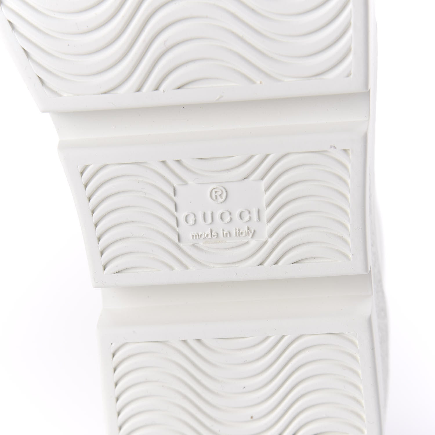 Gucci Calfskin Web Bee Embroidered Womens Ace Platform Sneakers 38.5 White 6 of 9