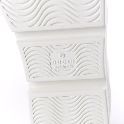 Gucci Calfskin Web Bee Embroidered Womens Ace Platform Sneakers 38.5 White 6 of 9