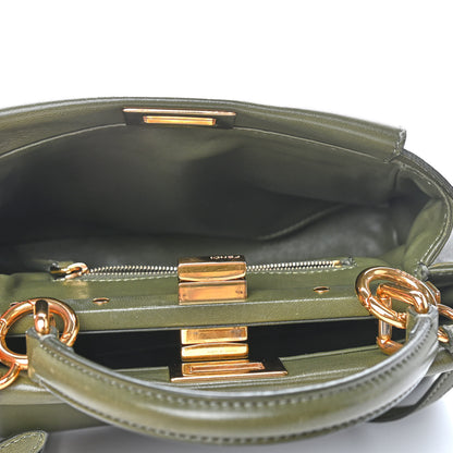 Fendi Nappa Mini Peekaboo Iconic Satchel Verde Equatore 5 of 10