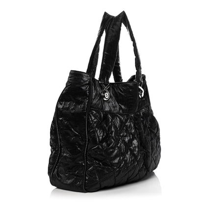 Chanel Crinkled Coated Canvas Le Marais Large Tote Black 3 of 11