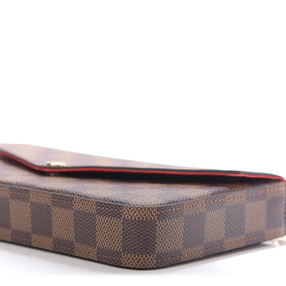 Louis Vuitton Damier Ebene Pochette Felicie Chain Wallet 8 of 10