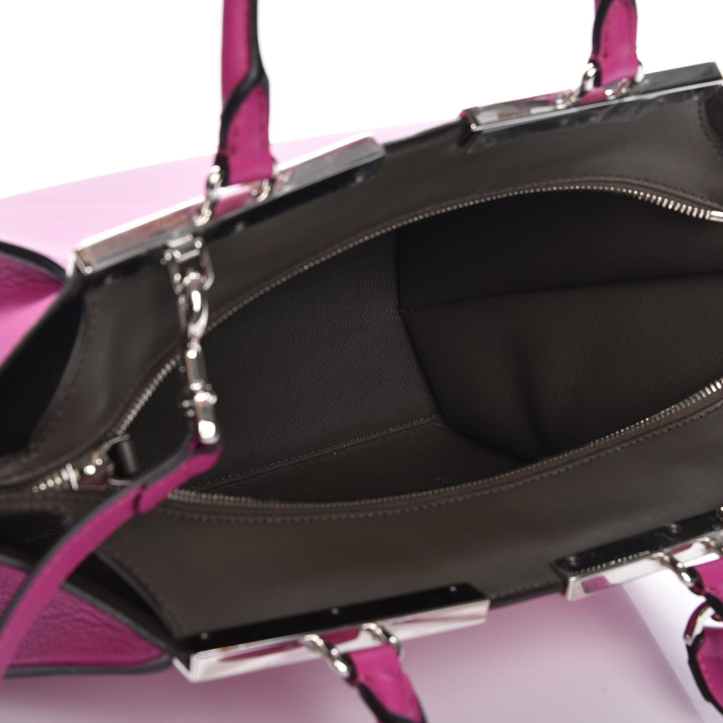 Vitello Dolce Shiny Nappa Petite 3Jours Tote Magenta Carbone