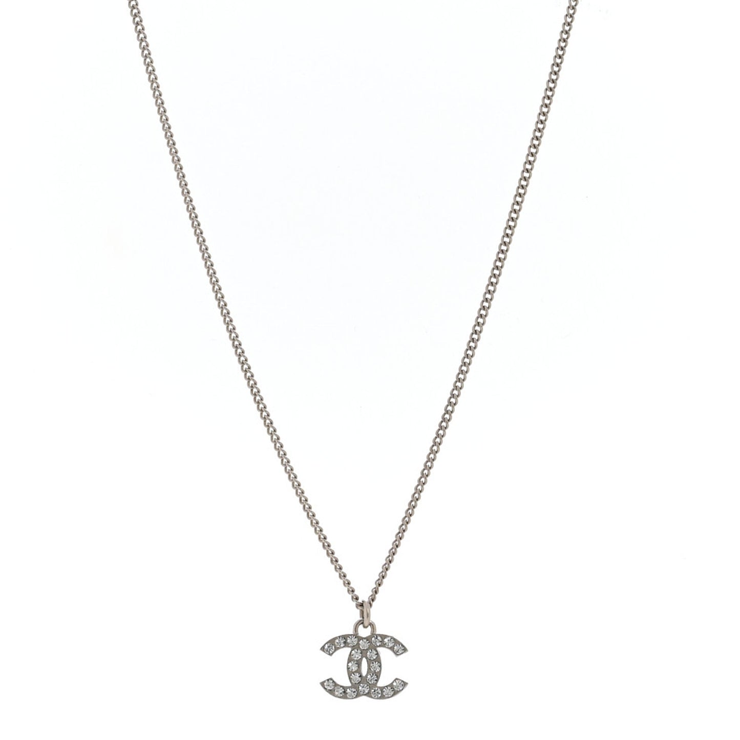 Crystal Timeless CC Necklace Silver