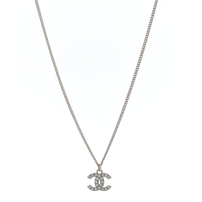Chanel Crystal Timeless CC Necklace Silver 1 of 6