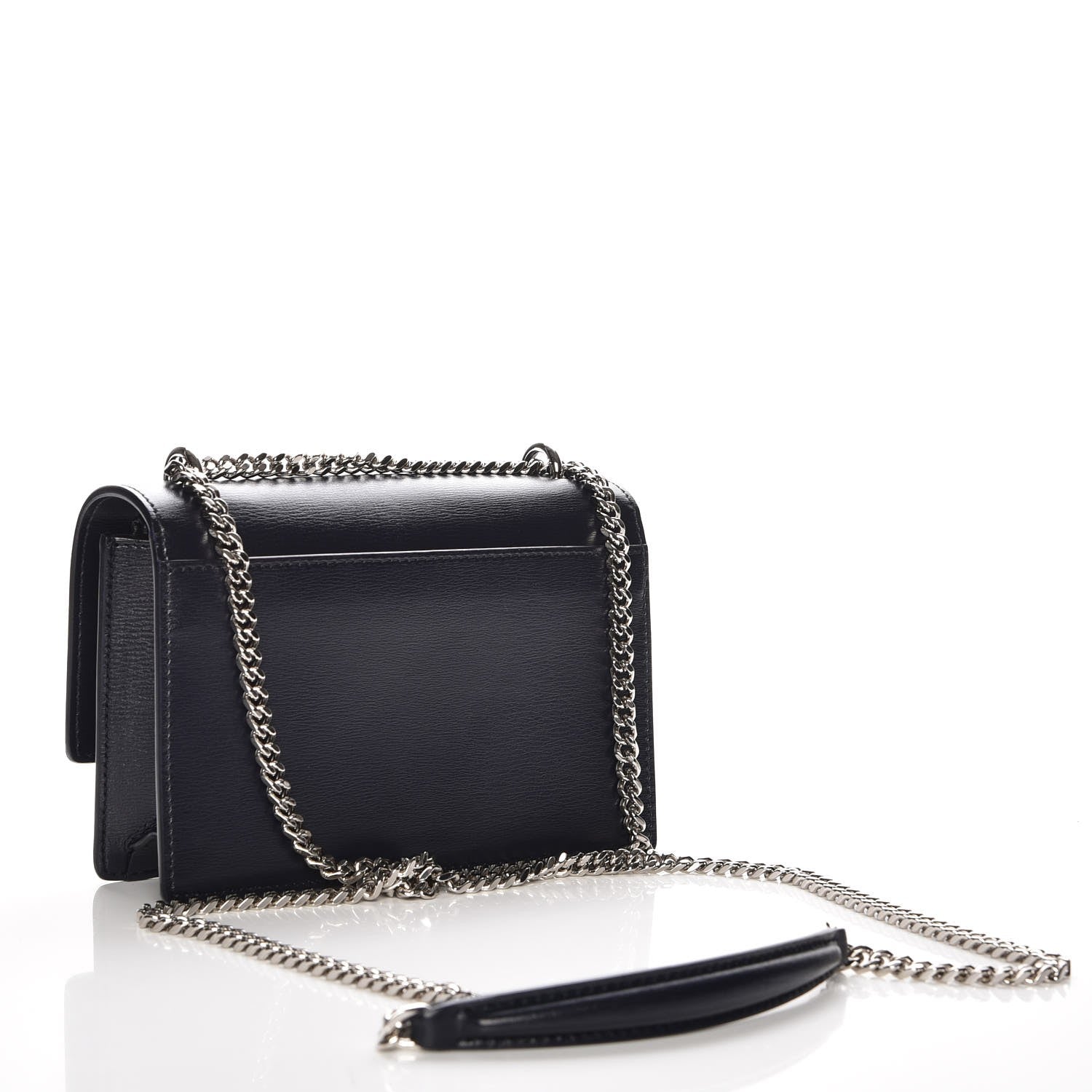 Saint Laurent Calfskin Monogram Sunset Chain Wallet Navy 3 of 8