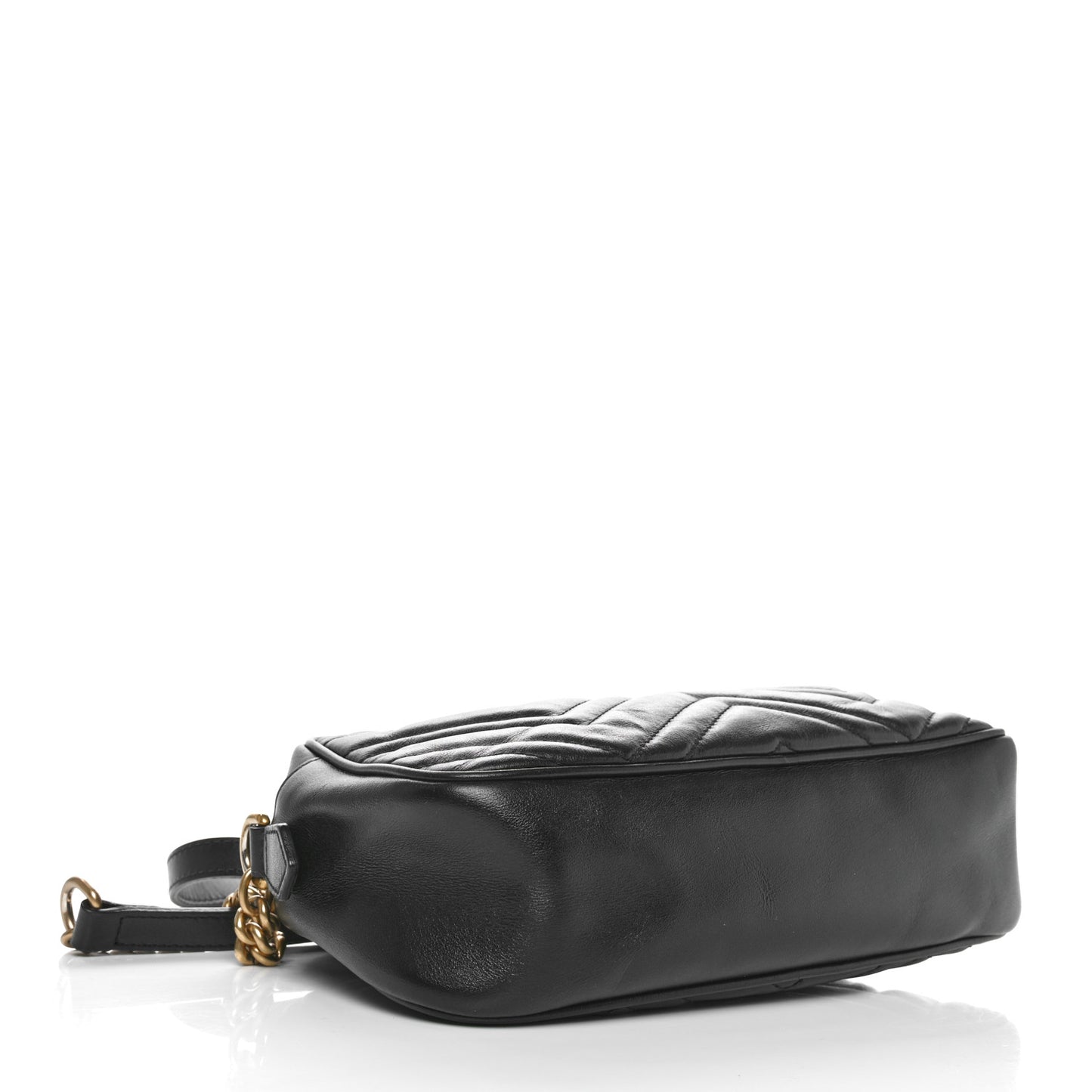 Calfskin Matelasse Small GG Marmont Chain Shoulder Bag Black