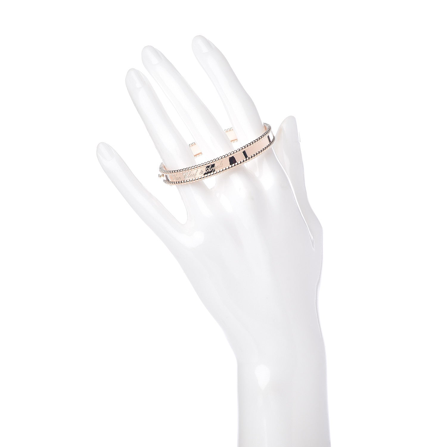 Van Cleef & Arpels 18K Rose Gold Perlee Signature Bangle Bracelet S 2 of 5