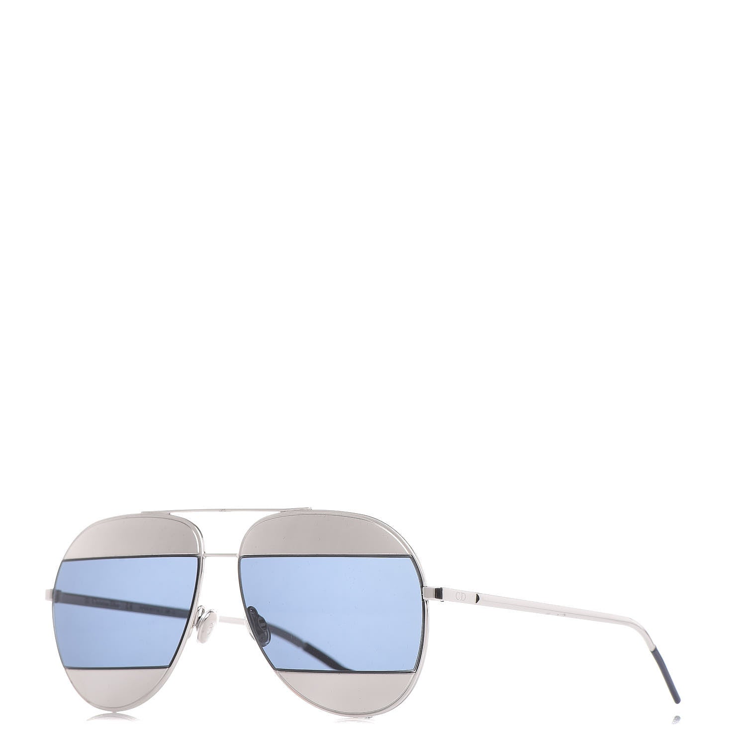 Christian Dior Split 1 Aviator Sunglasses Silver Blue 1 of 7