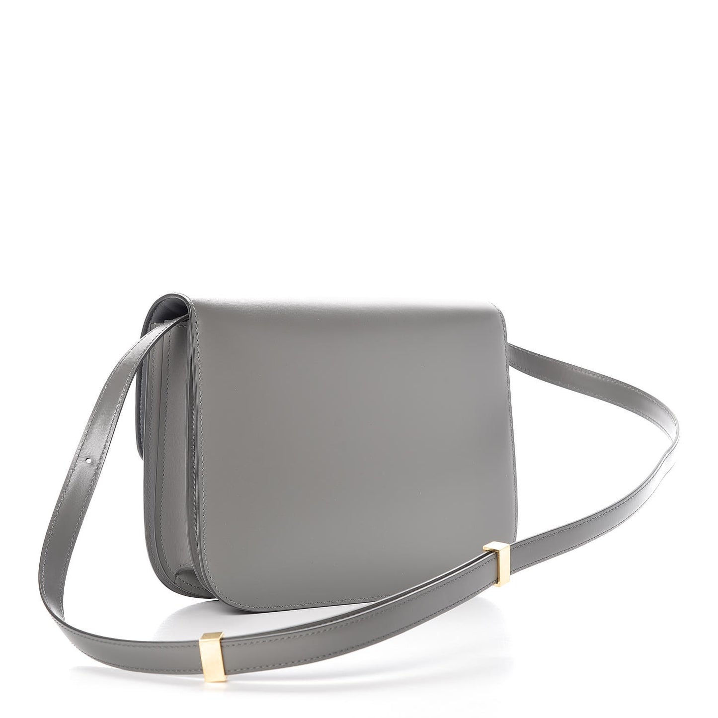 Box Calfskin Medium Classic Box Flap Bag Zinc