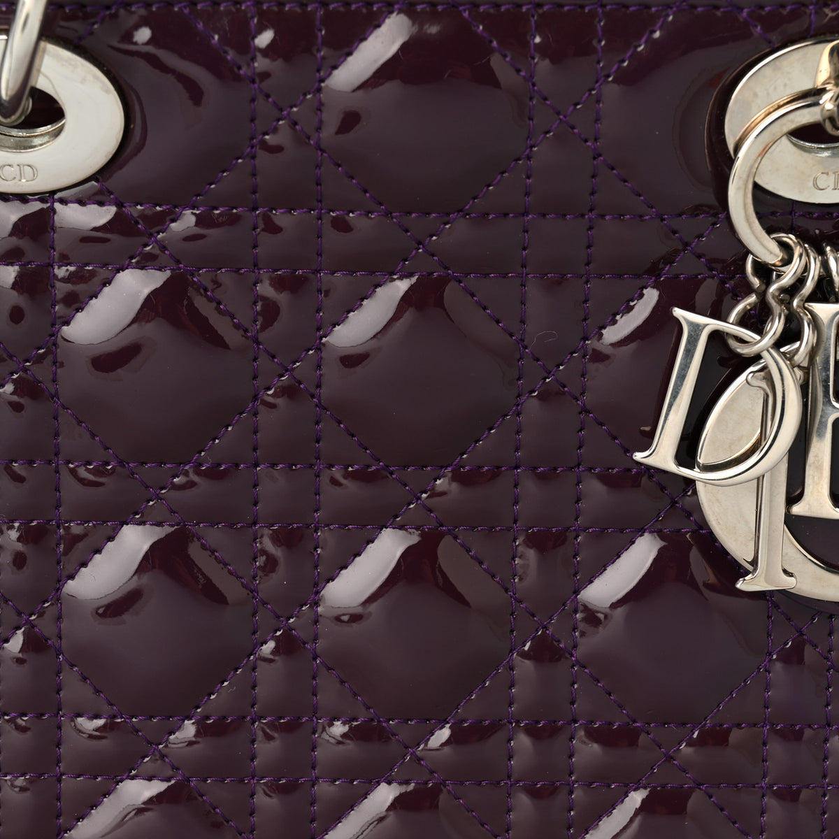 Christian Dior Patent Cannage Medium Lady Dior Purple 8 of 10
