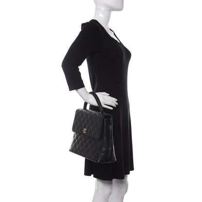 Chanel Caviar Quilted Jumbo Kelly Flap Black 2 of 12