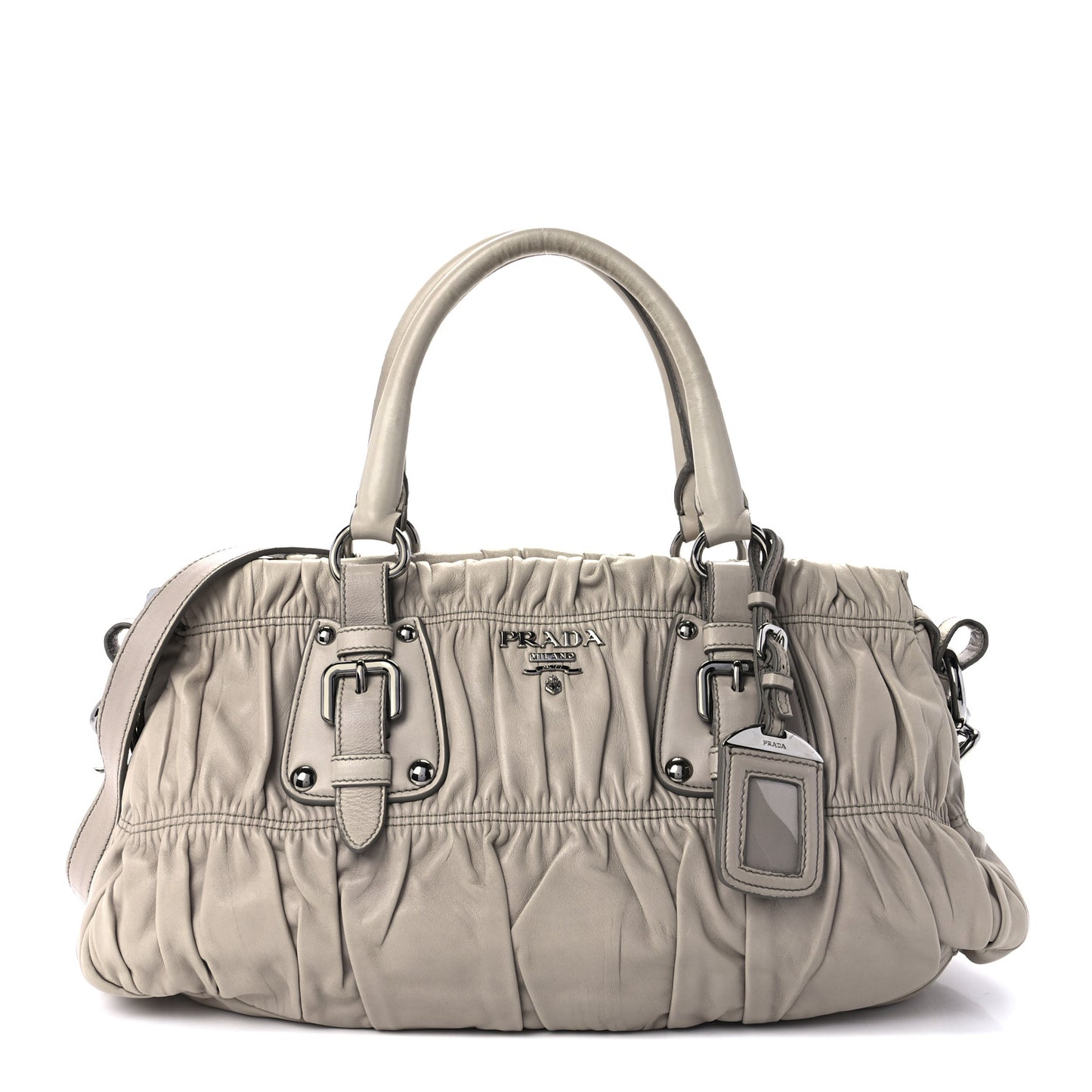 Nappa Gaufre Shopping Satchel Pomice