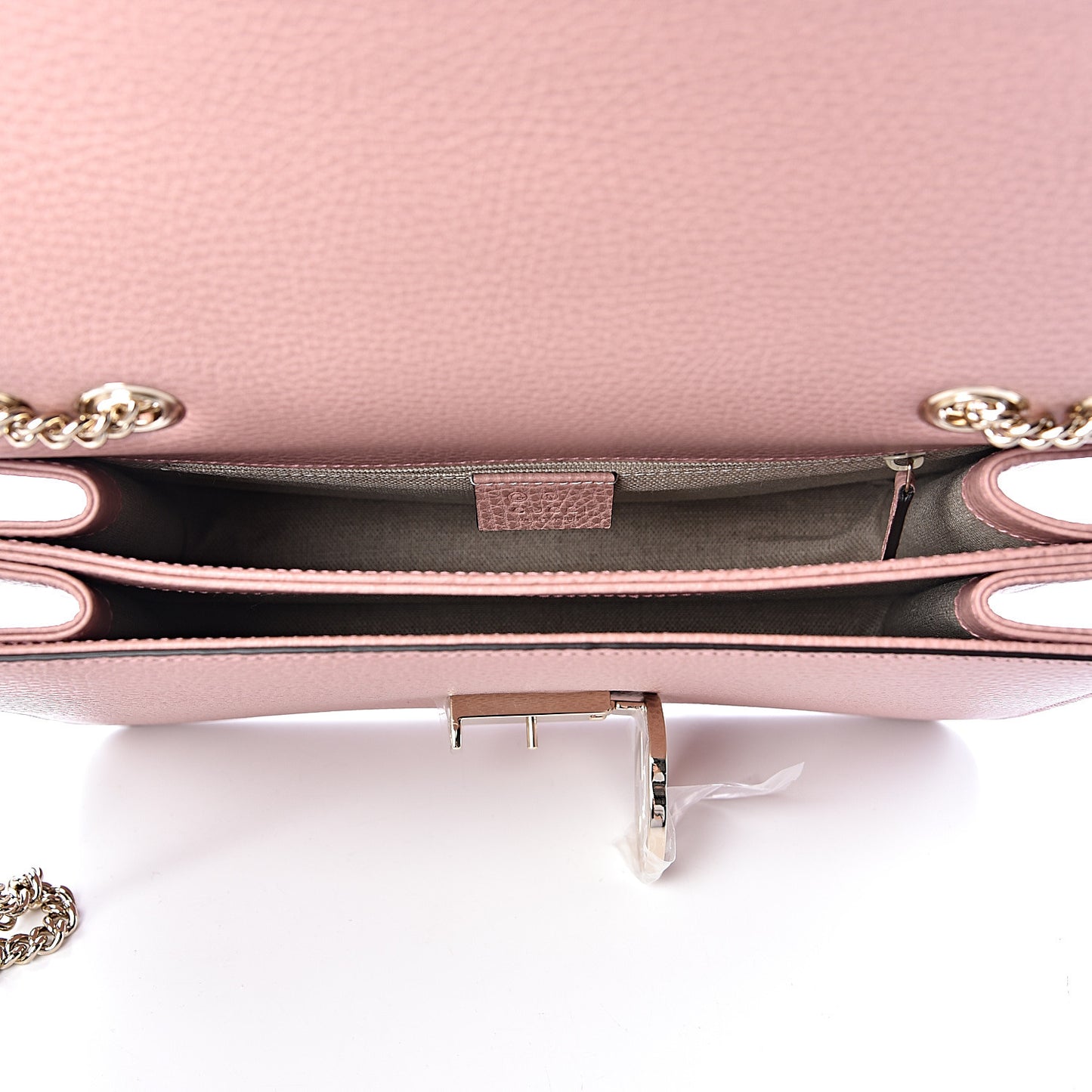 Dollar Calfskin Interlocking G Shoulder Bag Soft Pink