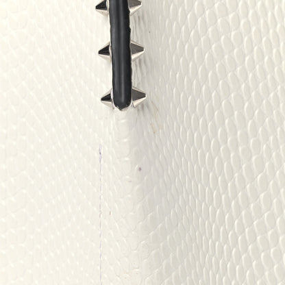 Christian Louboutin Calfskin Lizard Embossed Spikes East West Cabata Tote White 7 of 8