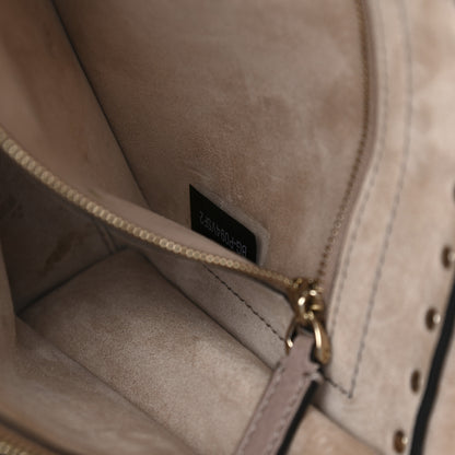 Valentino Garavani Pebbled Calfskin Small Rockstud Single Handle Flap Bag Poudre 7 of 14