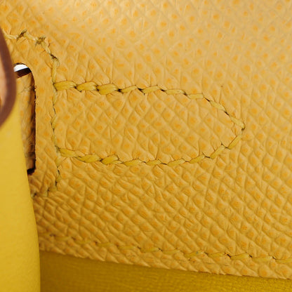 Hermes Epsom Kelly Pochette Clutch Jaune Poussin 5 of 13