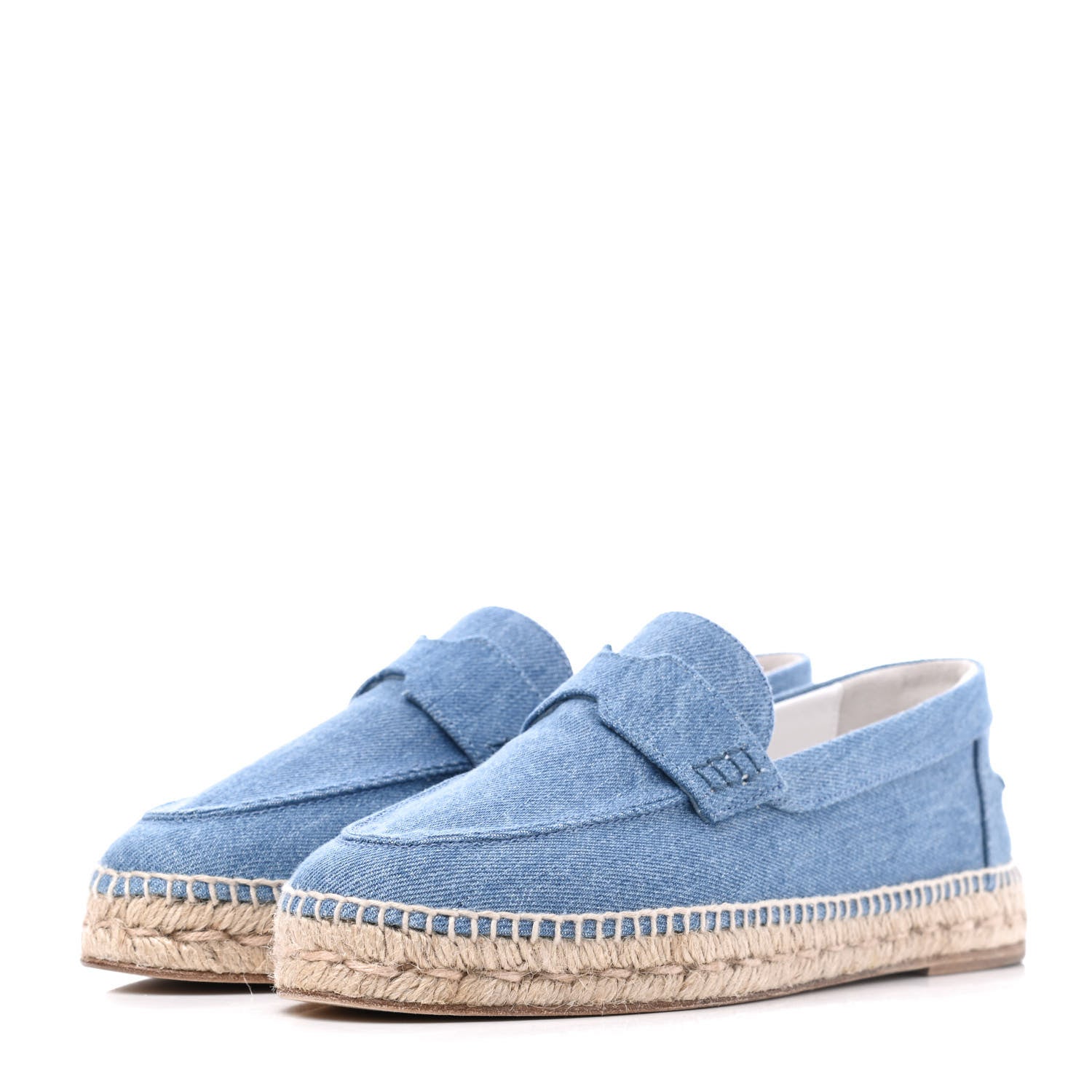 Hermes Denim Canvas Womens Trip Espadrilles 39 Bleu Clair 3 of 12