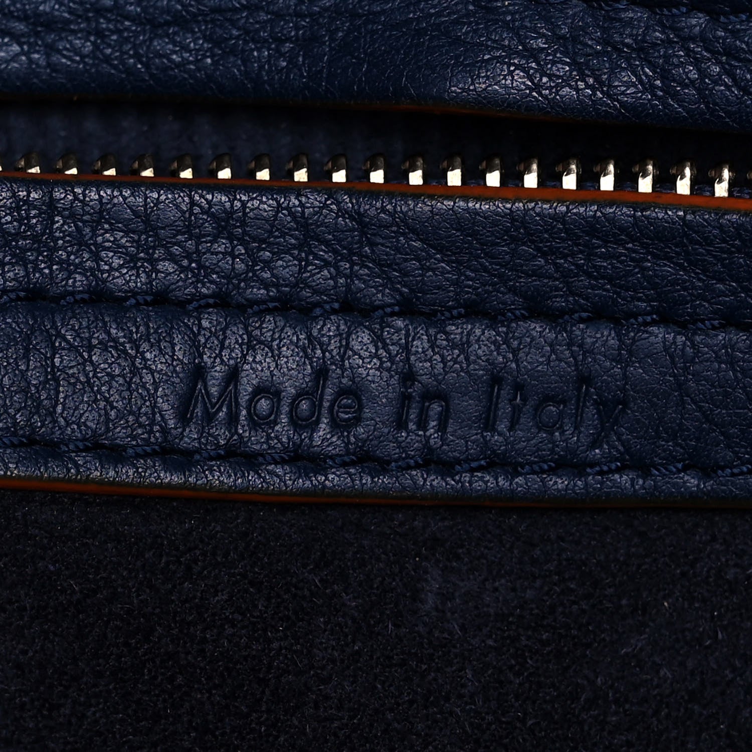 Celine Supple Calfskin Large Phantom Luggage Navy Blue Orange 6 of 13