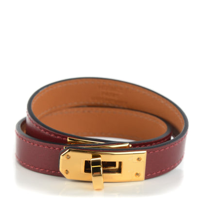 Hermes Tadelakt Kelly Double Tour Bracelet M Rouge H 1 of 7