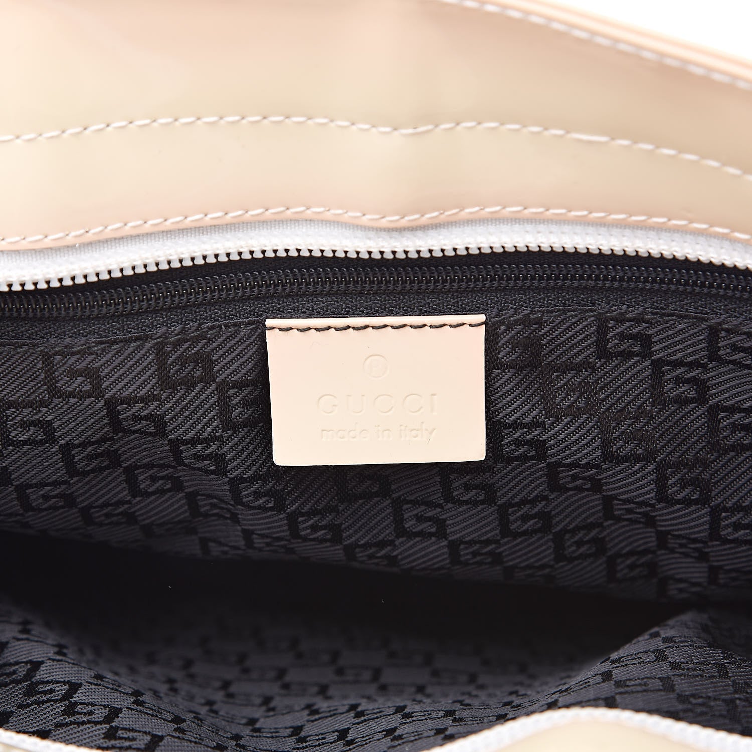 Gucci Canvas Patent Tote White 6 of 20