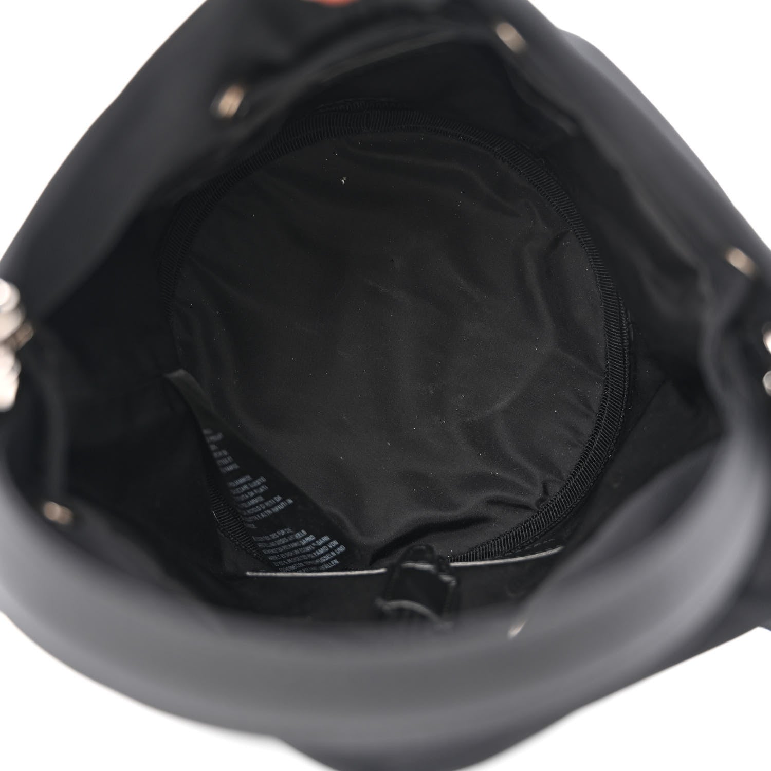 Balenciaga Recycled Sport Nylon Logo Embroidered Wheel Drawstring Bucket Bag Black 5 of 10