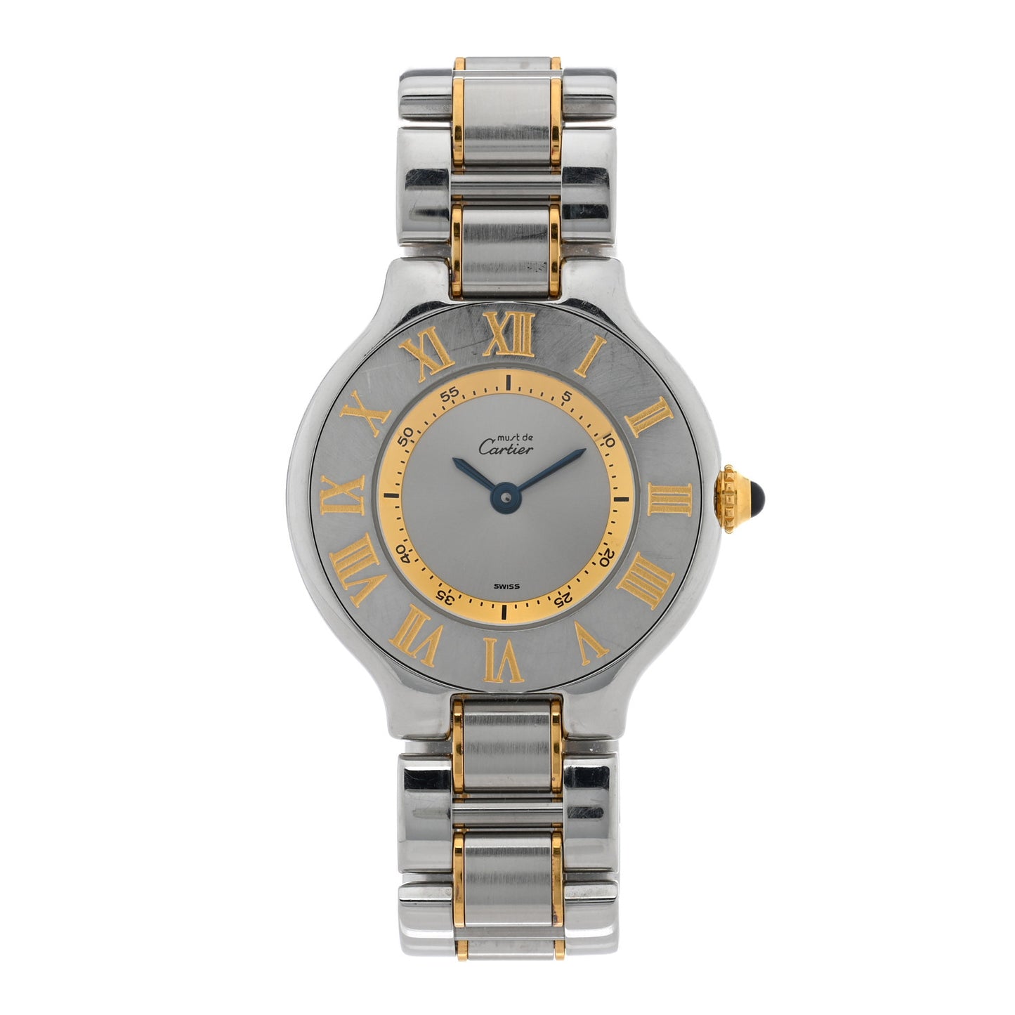 Stainless Steel 18K Yellow Gold 28mm Must de 21 Quartz Watch